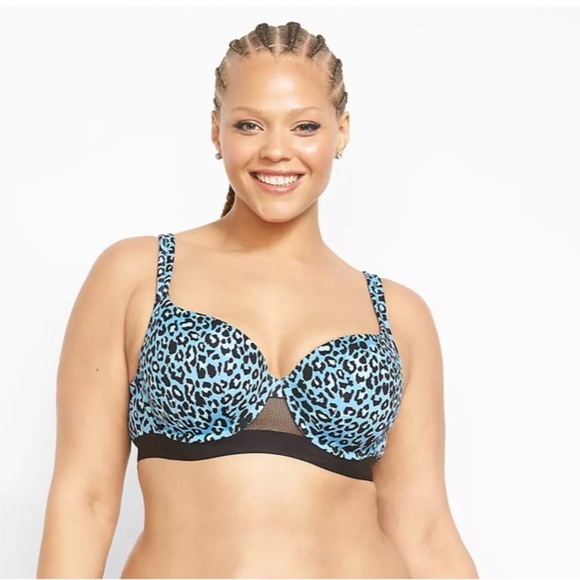 Carique Lane Bryant Micro Boost Balconette Bra Cage-Front Animal Pop 42DDD (42F) - Picture 1 of 13